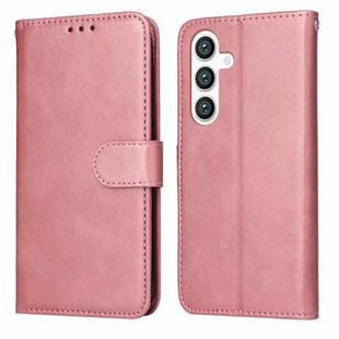 For Samsung Galaxy S24 Classic Calf Texture Flip Leather Phone Case(Rose Gold)