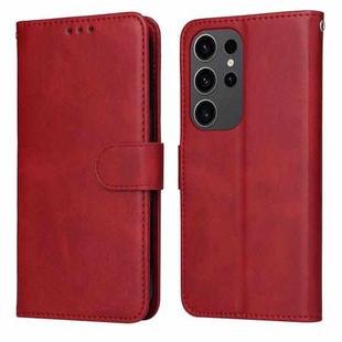 For Samsung Galaxy S24 Ultra Classic Calf Texture Flip Leather Phone Case(Red)