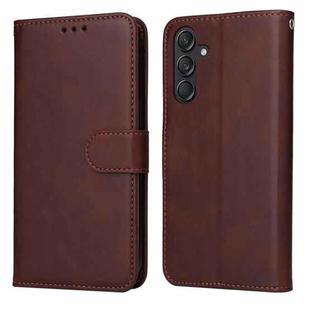 For Samsung Galaxy M55 5G Classic Calf Texture Flip Leather Phone Case(Brown)