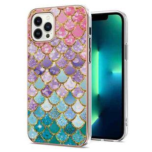 For iPhone 16 Pro Max Electroplating Pattern IMD TPU Shockproof Case(Colorful Scales)