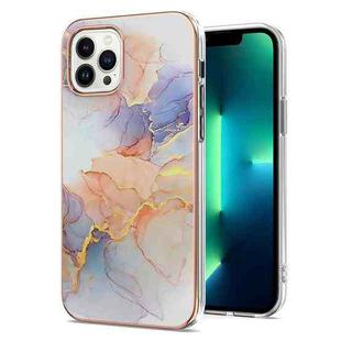 For iPhone 16 Pro Electroplating Pattern IMD TPU Shockproof Case(Milky Way White Marble)