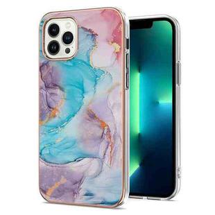 For iPhone 16 Pro Electroplating Pattern IMD TPU Shockproof Case(Milky Way Blue Marble)