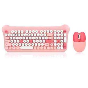 QW05 Mixed Color Portable 2.4G Wireless Keyboard Mouse Set(Pink)