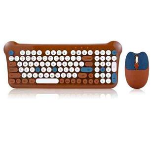 QW05 Mixed Color Portable 2.4G Wireless Keyboard Mouse Set(Brown)