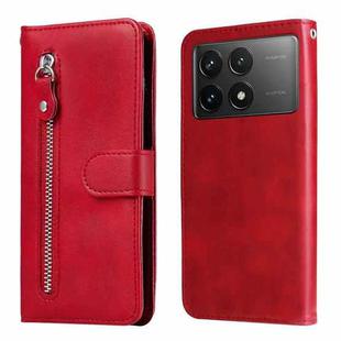 For Xiaomi Redmi K70 / K70 Pro Fashion Calf Texture Zipper Leather Phone Case(Red)