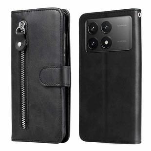 For Xiaomi Redmi K70E Fashion Calf Texture Zipper Leather Phone Case(Black)