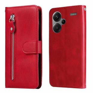 For Xiaomi Redmi Note13 Pro+ 5G Global Fashion Calf Texture Zipper Leather Phone Case(Red)