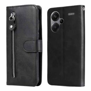 For Xiaomi Redmi Note13 Pro+ 5G Global Fashion Calf Texture Zipper Leather Phone Case(Black)