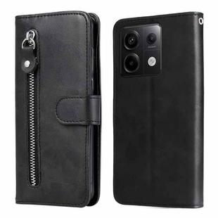 For Xiaomi Redmi Note13 Pro 5G Global Fashion Calf Texture Zipper Leather Phone Case(Black)