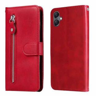 For Samsung Galaxy A05 Fashion Calf Texture Zipper Leather Phone Case(Red)