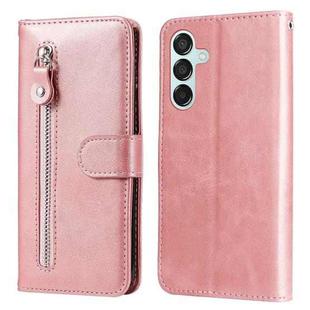 For Samsung Galaxy M15 5G / F15 5G Fashion Calf Texture Zipper Leather Phone Case(Rose Gold)