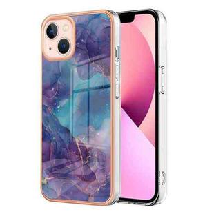 For iPhone 15 Electroplating Marble Dual-side IMD Phone Case(Purple 016)