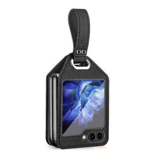 For Samsung Galaxy Z Flip5 Rocky Series Wristband Holder PC Phone Case(Black)