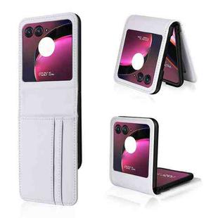 For Motorola Moto Razr 40 Ultra Card Slot PU Leather PC Phone Case(White)