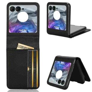 For Motorola Moto Razr 50 Card Slot PU Leather PC Phone Case(Black)