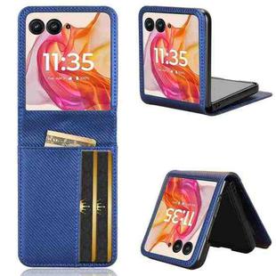 For Motorola Moto Razr 50 Ultra Card Slot PU Leather PC Phone Case(Blue)