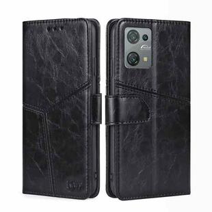 For Blackview Oscal C30 Geometric Stitching Leather Phone Case(Black)