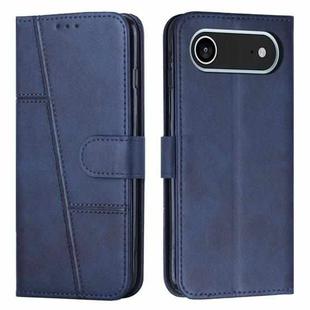 For iPhone 17 Air Stitching Calf Texture Buckle Leather Phone Case(Blue)