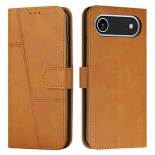 For iPhone 17 Air Stitching Calf Texture Buckle Leather Phone Case(Yellow)
