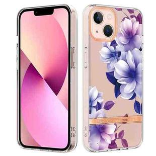 For iPhone 15 Flowers and Plants Series IMD TPU Phone Case(Purple Begonia)