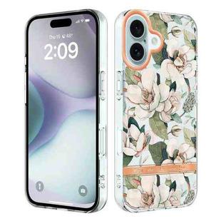 For iPhone 16 Plus Flowers and Plants Series IMD TPU Phone Case(Green Gardenia)