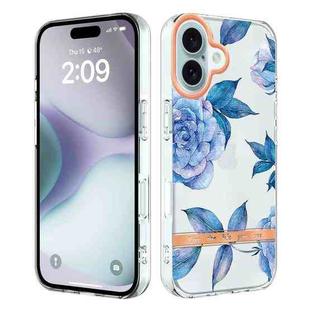 For iPhone 16 Plus Flowers and Plants Series IMD TPU Phone Case(Orchid Peony)