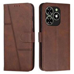 For Infinix Smart 8 Stitching Calf Texture Buckle Leather Phone Case(Brown)
