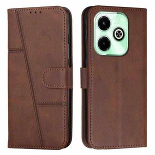 For Infinix Hot 40i Stitching Calf Texture Buckle Leather Phone Case(Brown)