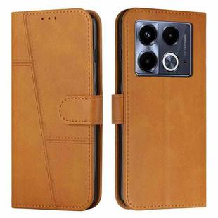 For Infinix Note 40 Stitching Calf Texture Buckle Leather Phone Case(Yellow)