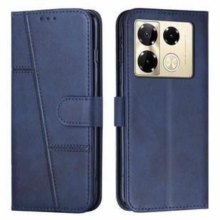 For Infinix Note 40 Pro 4G / 5G Stitching Calf Texture Buckle Leather Phone Case(Blue)