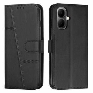 For Infinix Smart 10 4G Stitching Calf Texture Buckle Leather Phone Case(Black)
