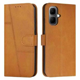 For Infinix Smart 10 4G Stitching Calf Texture Buckle Leather Phone Case(Yellow)