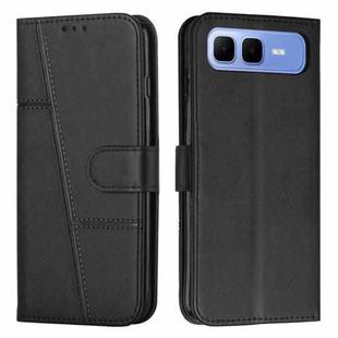 For Infinix Smart 10 Plus 4G Stitching Calf Texture Buckle Leather Phone Case(Black)