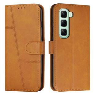 For Infinix Hot 60 4G / Hot 60i 4G Stitching Calf Texture Buckle Leather Phone Case(Yellow)