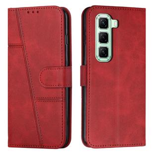 For Infinix Hot 60 Pro+ 4G Stitching Calf Texture Buckle Leather Phone Case(Red)
