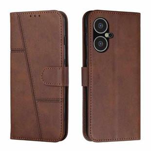 For Tecno Pova Neo 3 Stitching Calf Texture Buckle Leather Phone Case(Brown)