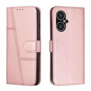 For Tecno Pova Neo 3 Stitching Calf Texture Buckle Leather Phone Case(Rose Gold)
