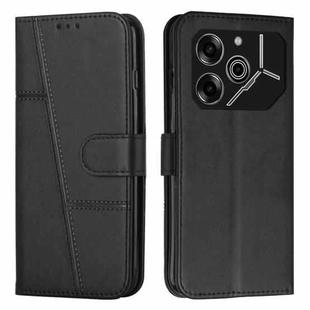 For Tecno Pova 6 Pro Stitching Calf Texture Buckle Leather Phone Case(Black)