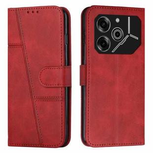For Tecno Pova 6 Pro Stitching Calf Texture Buckle Leather Phone Case(Red)
