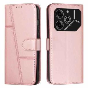 For Tecno Pova 6 Pro Stitching Calf Texture Buckle Leather Phone Case(Rose Gold)