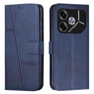 For Tecno Pova 6 Stitching Calf Texture Buckle Leather Phone Case(Blue)