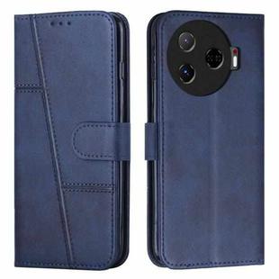 For Tecno Camon 30 Pro 5G Stitching Calf Texture Buckle Leather Phone Case(Blue)