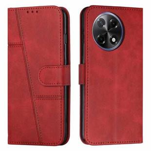 For Tecno Camon 30S Stitching Calf Texture Buckle Leather Phone Case(Red)