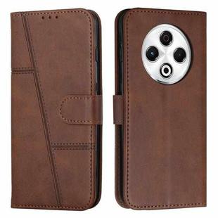 For Tecno Spark 30 4G Stitching Calf Texture Buckle Leather Phone Case(Brown)