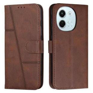 For Tecno Spark 30 5G Stitching Calf Texture Buckle Leather Phone Case(Brown)