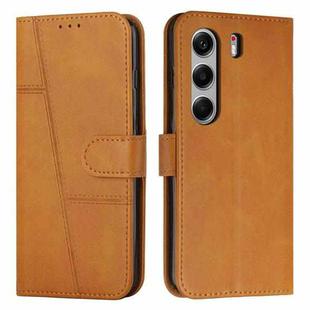 For Tecno Camon 40 4G Stitching Calf Texture Buckle Leather Phone Case(Yellow)
