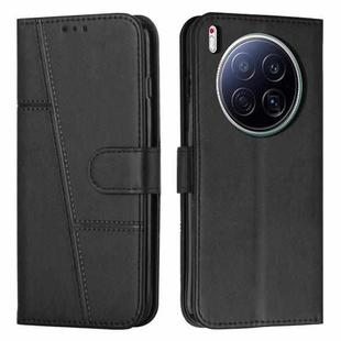 For Tecno Camon 40 Premier Stitching Calf Texture Buckle Leather Phone Case(Black)