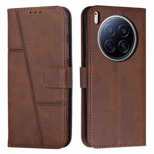 For Tecno Camon 40 Premier Stitching Calf Texture Buckle Leather Phone Case(Brown)