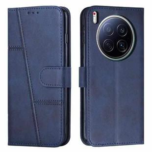 For Tecno Camon 40 Premier Stitching Calf Texture Buckle Leather Phone Case(Blue)