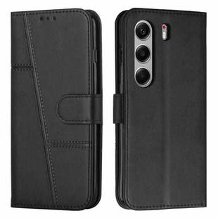For Tecno Camon 40 Pro 5G Stitching Calf Texture Buckle Leather Phone Case(Black)